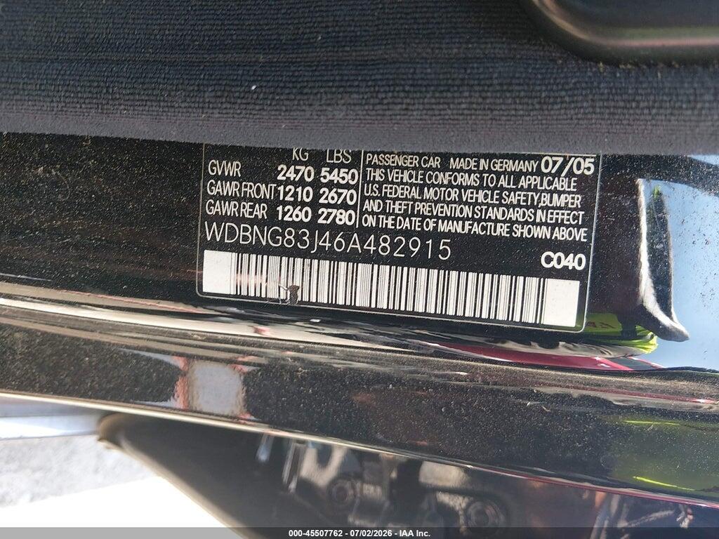 WDBNG83J46A482915 2006 MERCEDES-BENZ S 430 photo no. 9