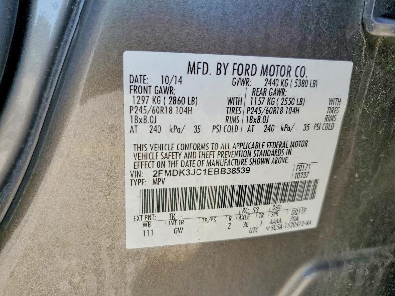 2FMDK3JC1EBB38539 2014 FORD EDGE photo no. 12