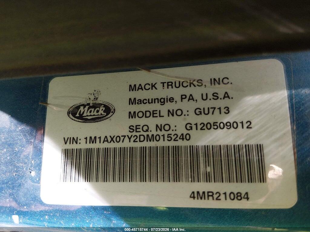 1M1AX07Y2DM015240 2013 MACK 700 photo no. 8