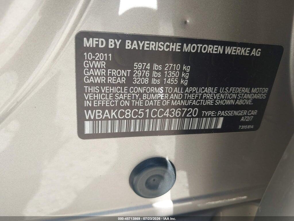 WBAKC8C51CC436720 2012 BMW 750LI photo no. 9