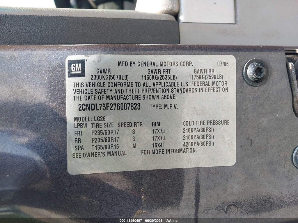 2CNDL73F276007823 2007 CHEVROLET EQUINOX photo no. 9