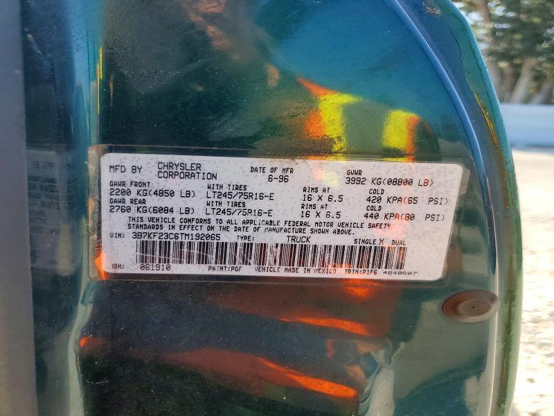 3B7KF23C6TM192065 1996 DODGE RAM 2500 photo no. 12