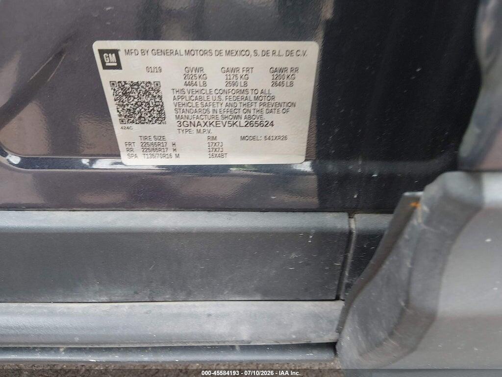 3GNAXKEV5KL265624 2019 CHEVROLET EQUINOX photo no. 9