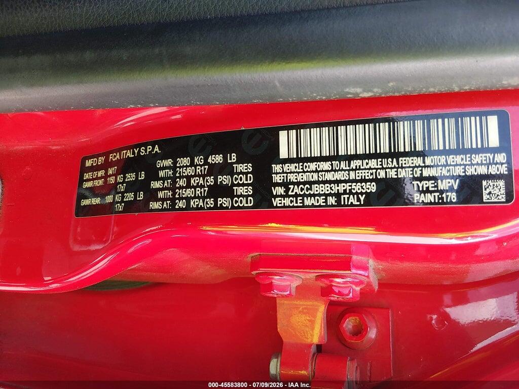 ZACCJBBB3HPF56359 2017 JEEP RENEGADE photo no. 9
