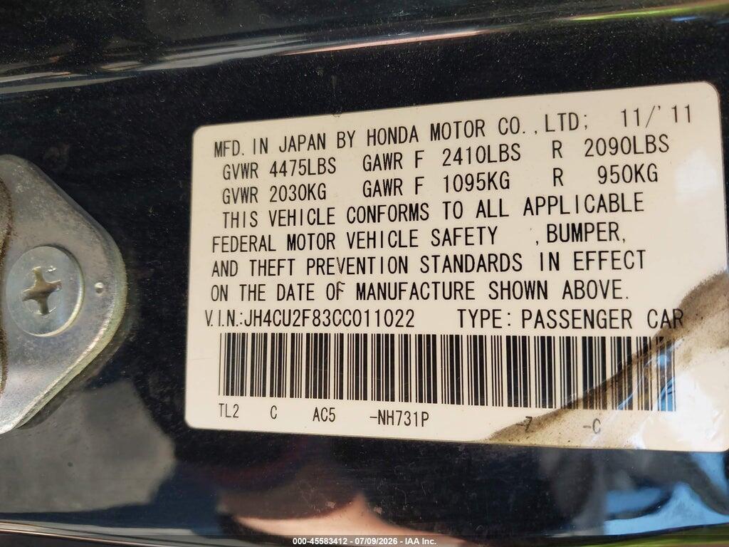 JH4CU2F83CC011022 2012 ACURA TSX photo no. 9