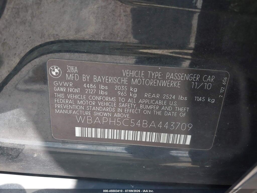 WBAPH5C54BA443709 2011 BMW 328I photo no. 9
