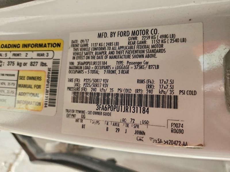 2018 FORD FUSION SE PHEV — Фото 12 из 12