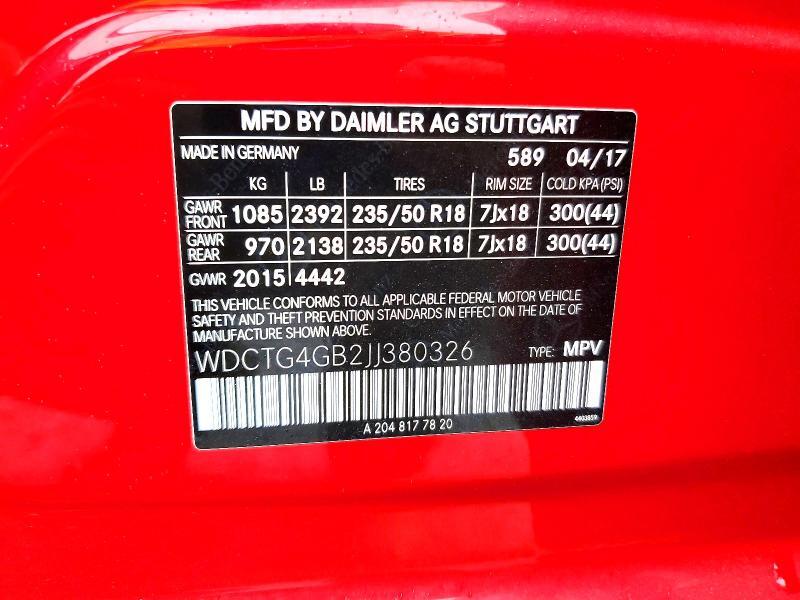 2018 MERCEDES-BENZ GLA 250 4MATIC — Фото 14 из 14