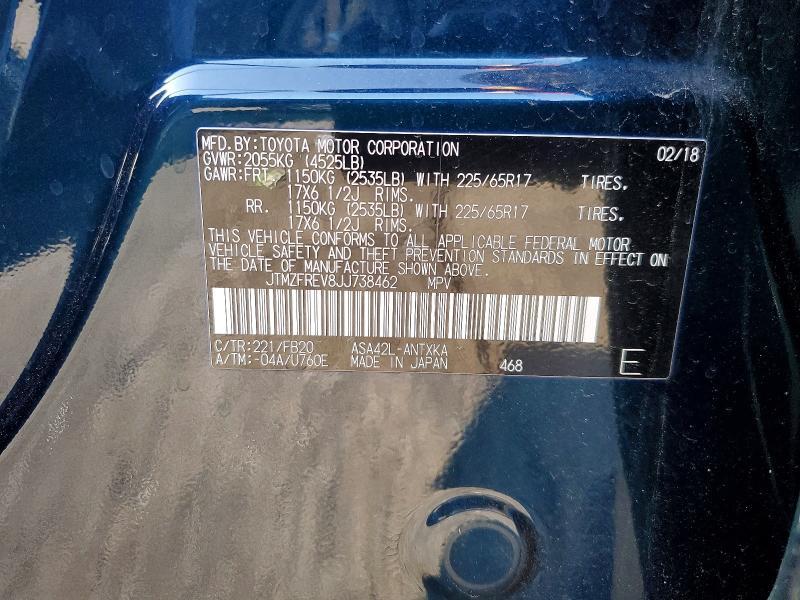 JTMZFREV8JJ738462 2018 TOYOTA RAV4 photo no. 12