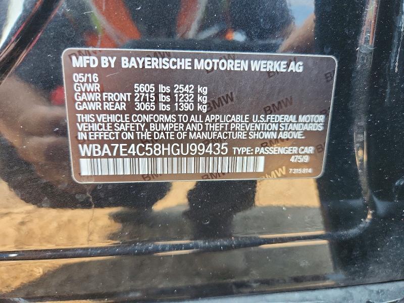 WBA7E4C58HGU99435 2017 BMW 740 photo no. 12