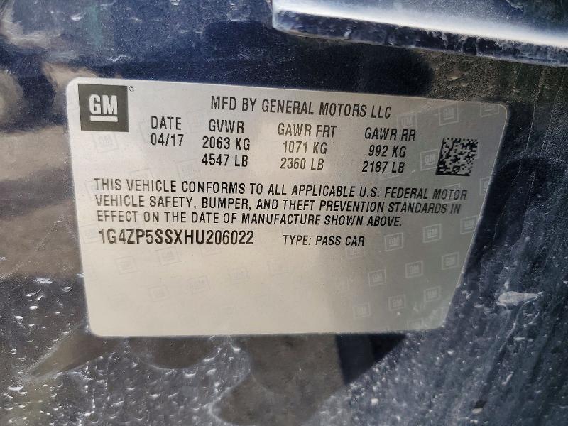 1G4ZP5SSXHU206022 2017 BUICK LACROSSE photo no. 12