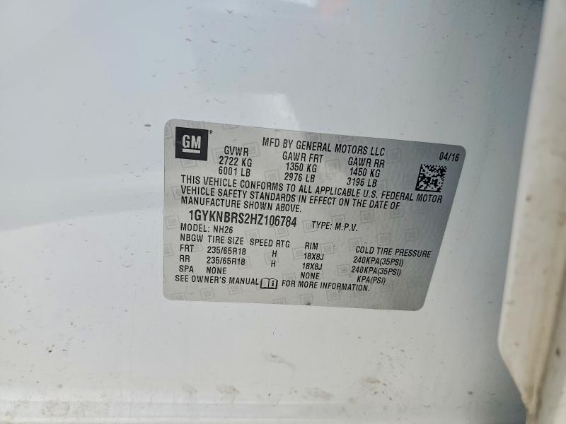 1GYKNBRS2HZ106784 2017 CADILLAC XT5 photo no. 12