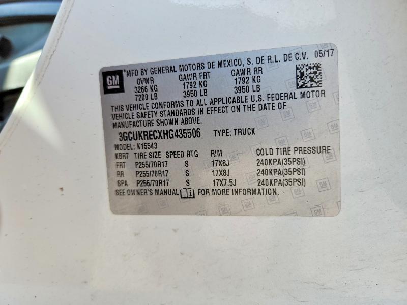 3GCUKRECXHG435506 2017 CHEVROLET SILVERADO photo no. 12