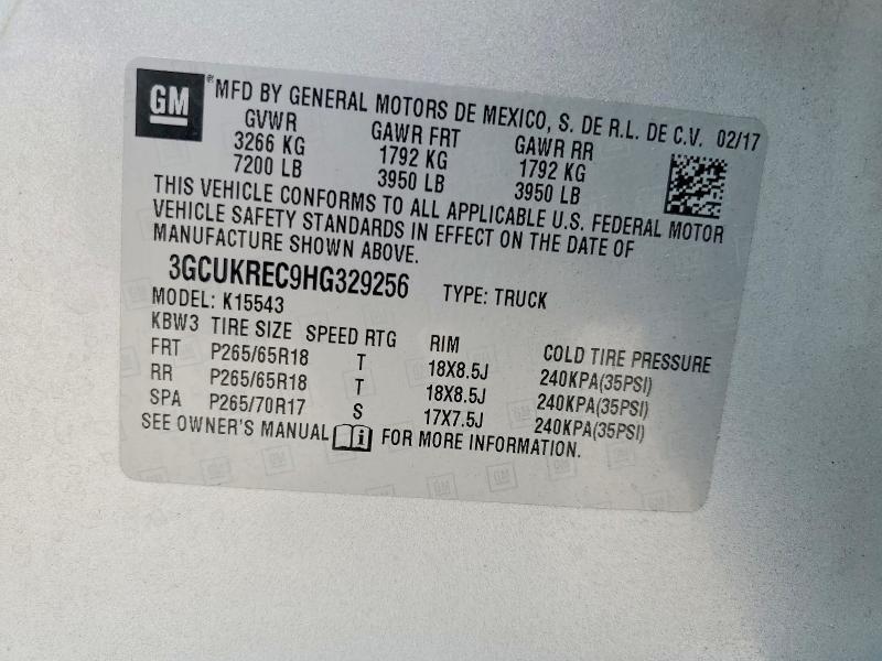 2017 CHEVROLET SILVERADO K1500 LT — Фото 12 из 12