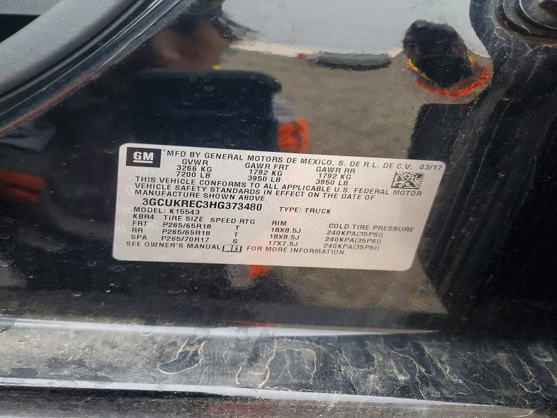 3GCUKREC3HG373480 2017 CHEVROLET SILVERADO photo no. 12