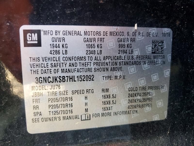 3GNCJKSB7HL152092 2017 CHEVROLET TRAX photo no. 12