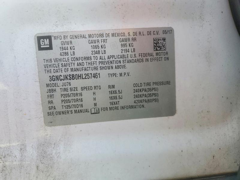 3GNCJKSB0HL257461 2017 CHEVROLET TRAX photo no. 12