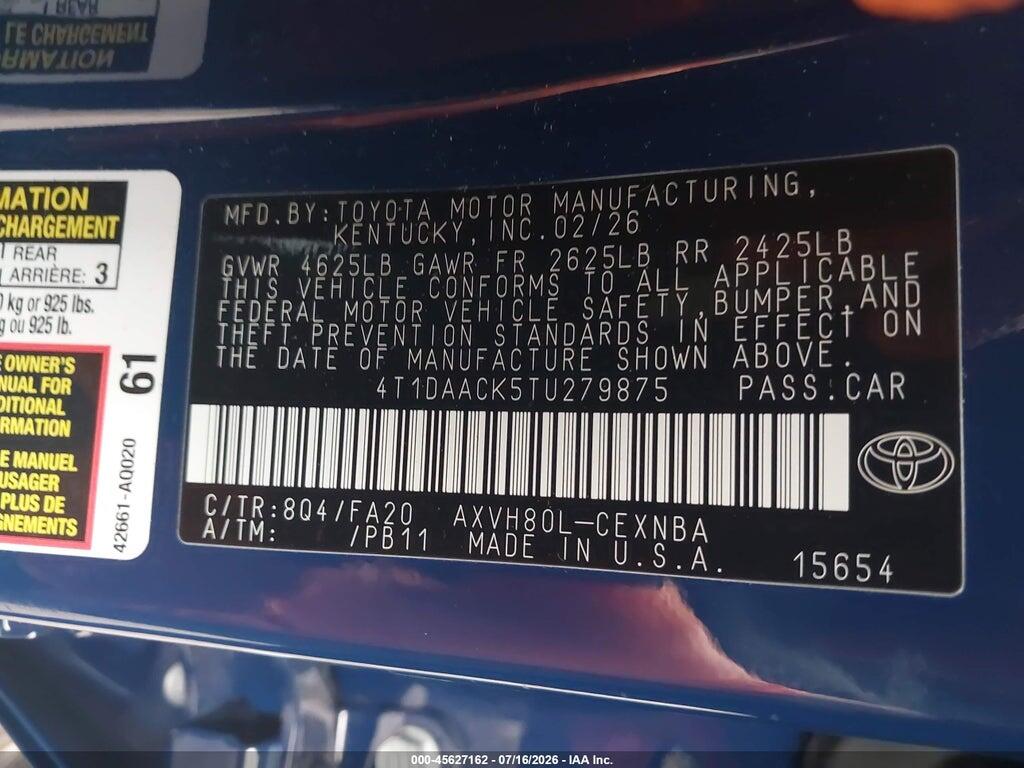 4T1DAACK5TU279875 2026 TOYOTA CAMRY photo no. 9