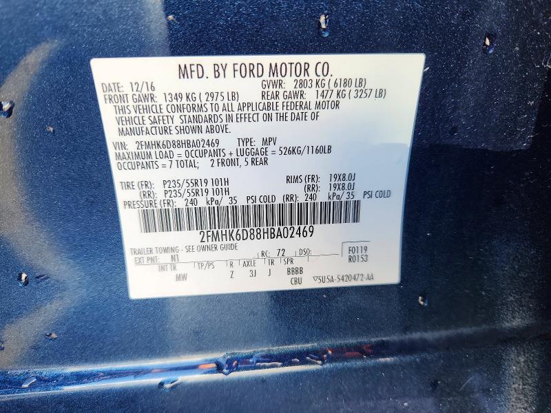 2017 FORD FLEX LIMITED — Фото 13 из 13