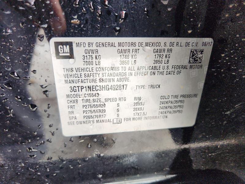 3GTP1NEC3HG492817 2017 GMC SIERRA photo no. 12