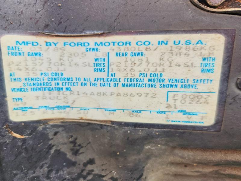 1989 FORD RANGER SUPER CAB — Фото 12 из 12