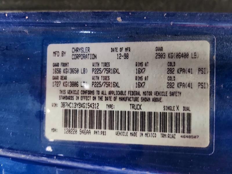 3B7HC13Y9XG154312 1999 DODGE RAM 1500 photo no. 12
