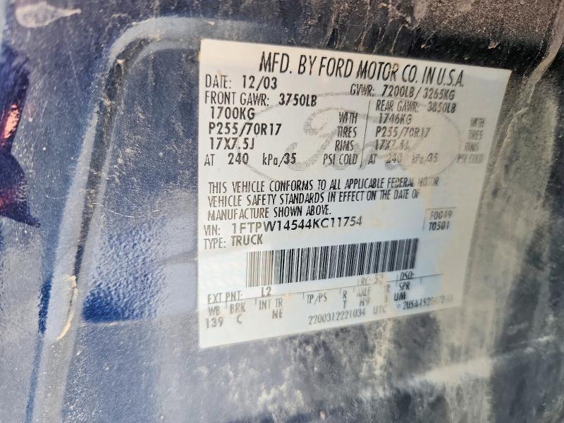 1FTPW14544KC11754 2004 FORD F150 photo no. 12
