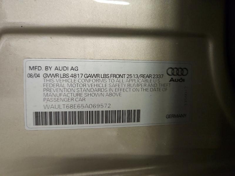 WAULT68E65A069572 2005 AUDI A4 photo no. 12