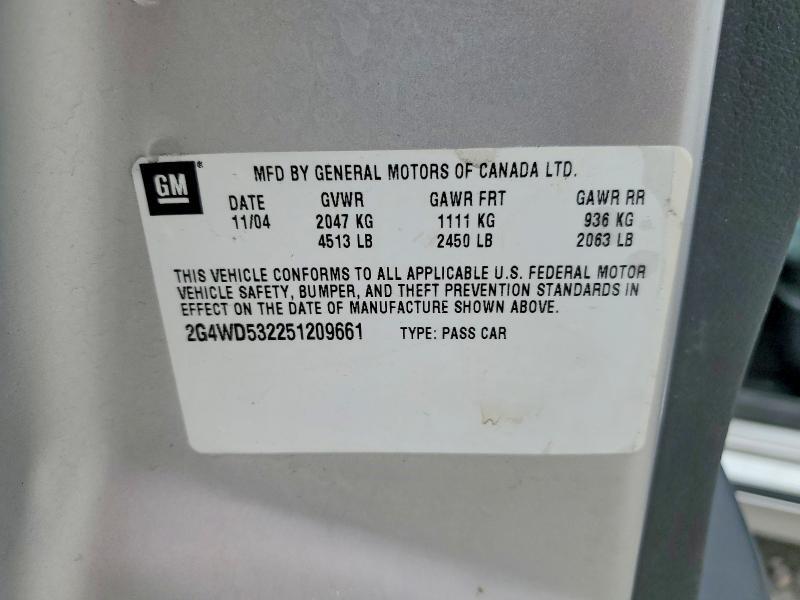 2G4WD532251209661 2005 BUICK LACROSSE photo no. 12