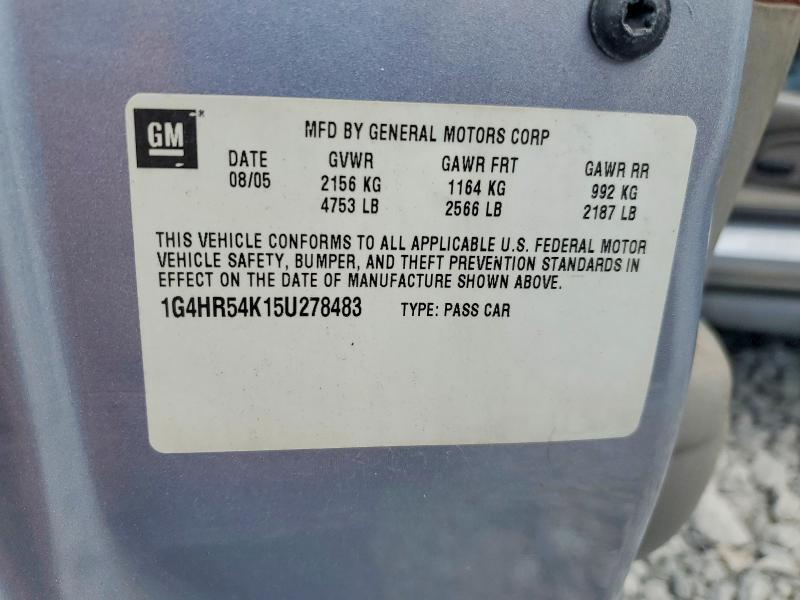 1G4HR54K15U278483 2005 BUICK LESABRE photo no. 12