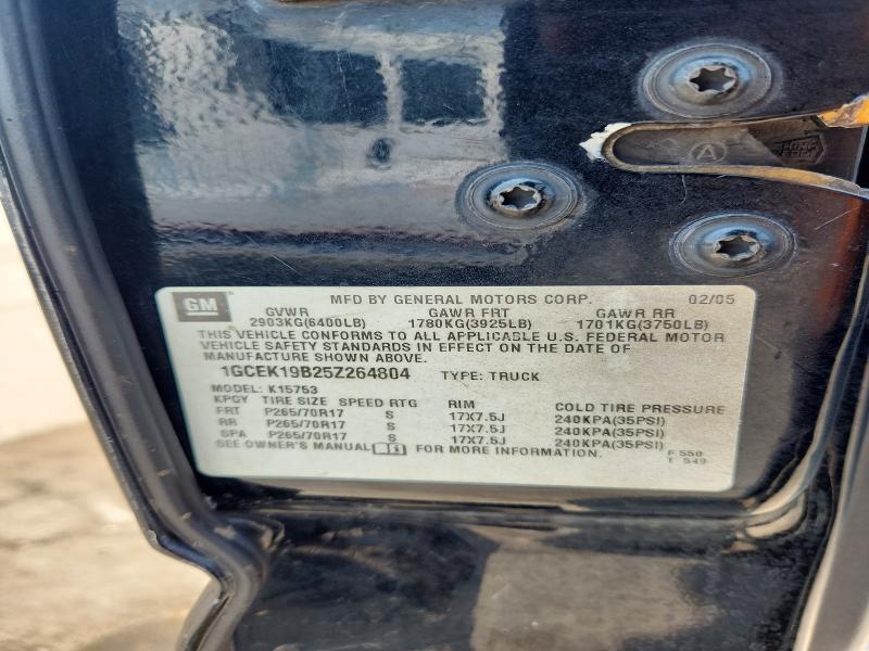 1GCEK19B25Z264804 2005 CHEVROLET SILVERADO photo no. 12