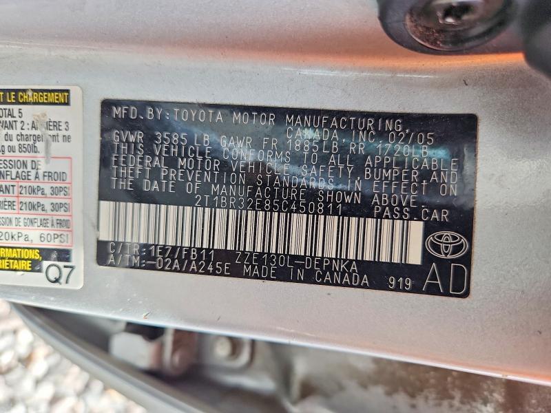 2005 TOYOTA COROLLA LE — Фото 12 из 12