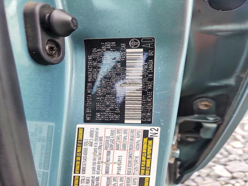 2T1BR32E15C397272 2005 TOYOTA COROLLA photo no. 12