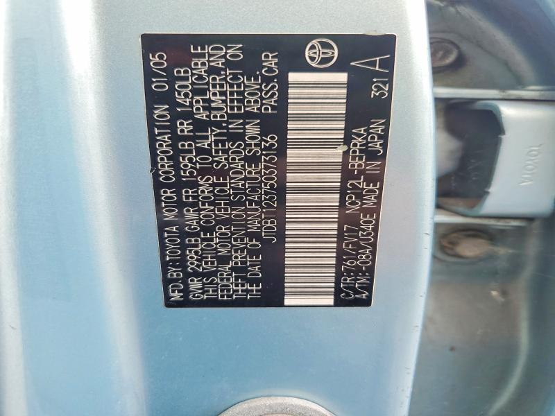 JTDBT123750373136 2005 TOYOTA ECHO photo no. 12