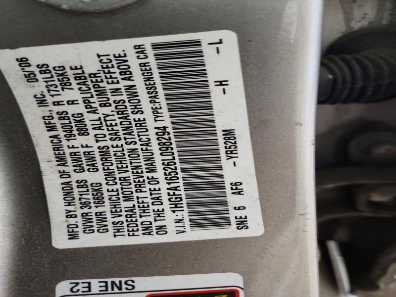 2006 HONDA CIVIC LX — Фото 12 из 12