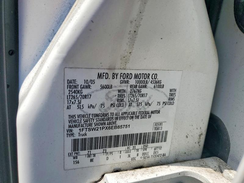 1FTSW21PX6EB85751 2006 FORD F250 photo no. 12