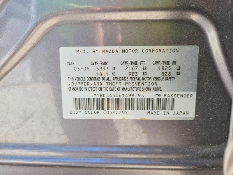 JM1BK343061498793 2006 MAZDA 3 photo no. 12