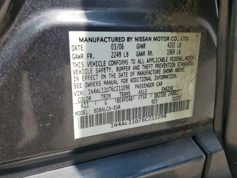 2006 NISSAN ALTIMA 2.5 — Фото 12 из 12