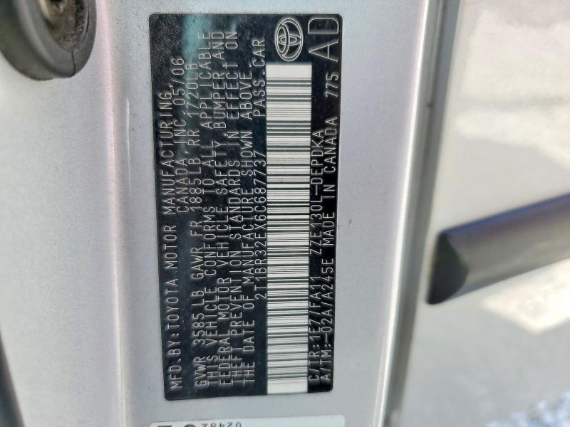 2T1BR32EX6C687737 2006 TOYOTA COROLLA photo no. 12