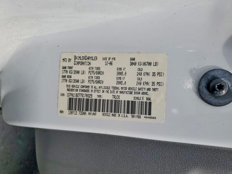 1D7HU18277S170329 2007 DODGE RAM 1500 photo no. 12
