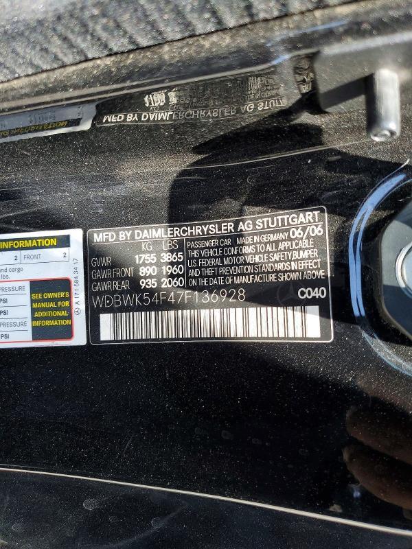 2007 MERCEDES-BENZ SLK 280 — Фото 12 из 12