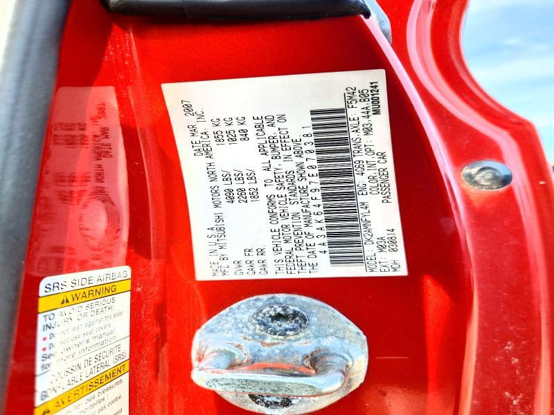 4A3AK64F97E070381 2007 MITSUBISHI ECLIPSE photo no. 12