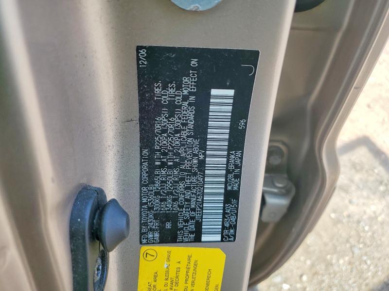 JTEEP21A670210497 2007 TOYOTA HIGHLANDER photo no. 12