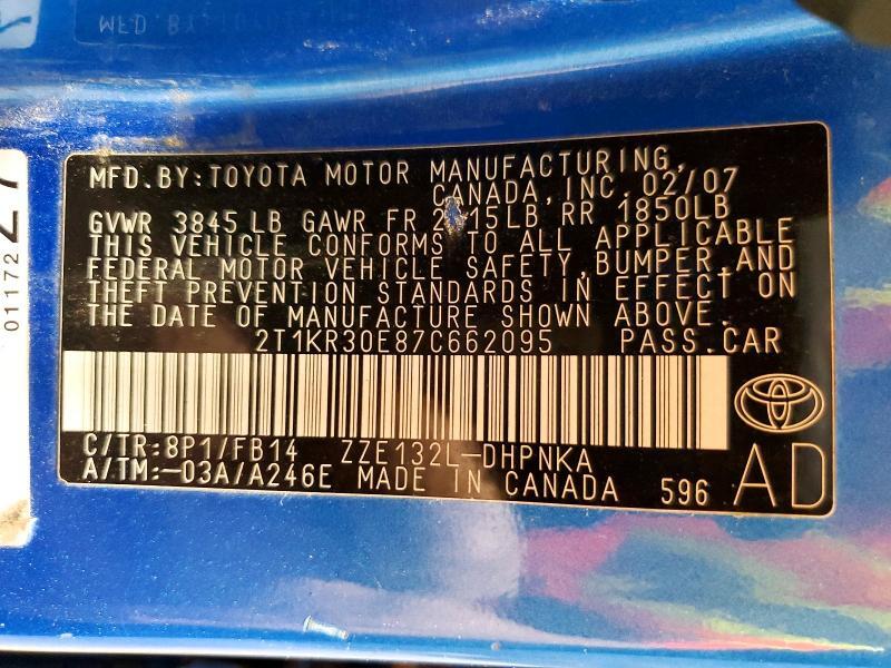 2007 TOYOTA MATRIX XR — Фото 13 из 13