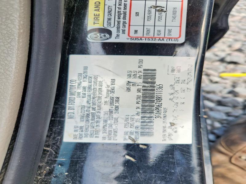 3FAHP06Z48R111365 2008 FORD FUSION photo no. 12