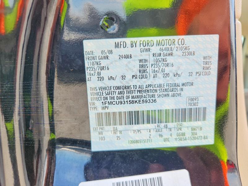 1FMCU93158KE59336 2008 FORD ESCAPE photo no. 12