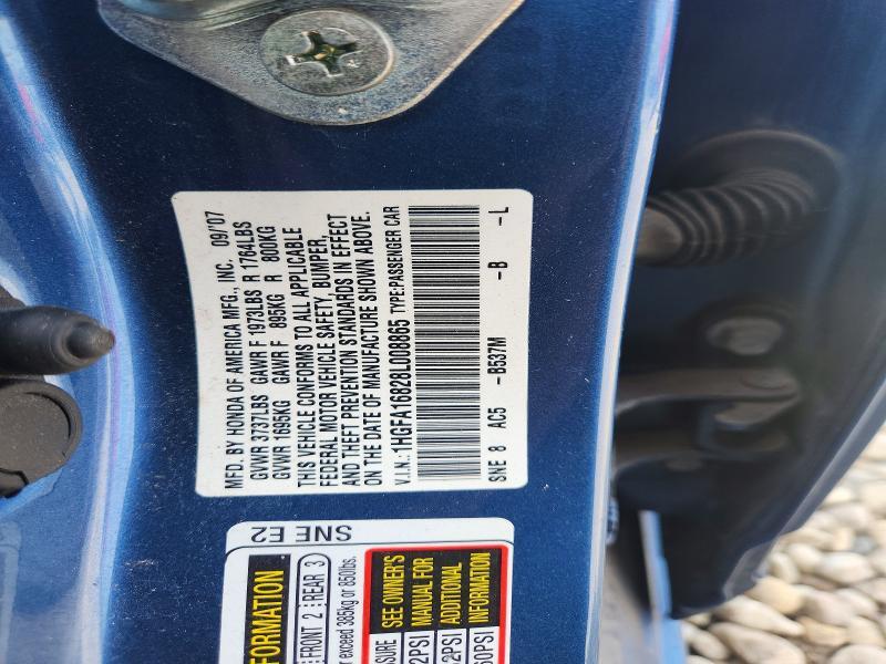 1HGFA16828L008865 2008 HONDA CIVIC photo no. 12