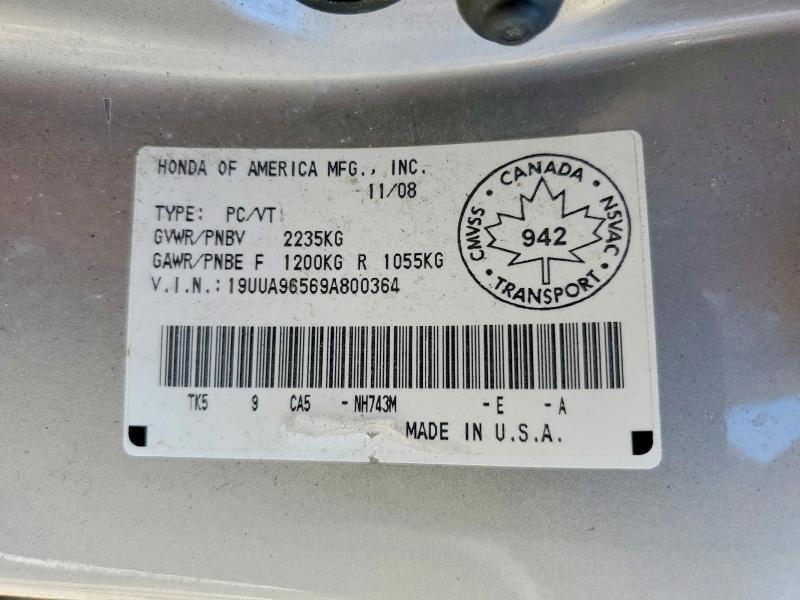 19UUA96569A800364 2009 ACURA TL photo no. 12