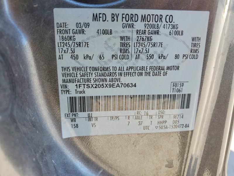 1FTSX205X9EA70634 2009 FORD F250 photo no. 12