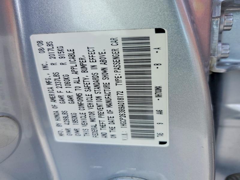 1HGCP26399A018172 2009 HONDA ACCORD photo no. 12